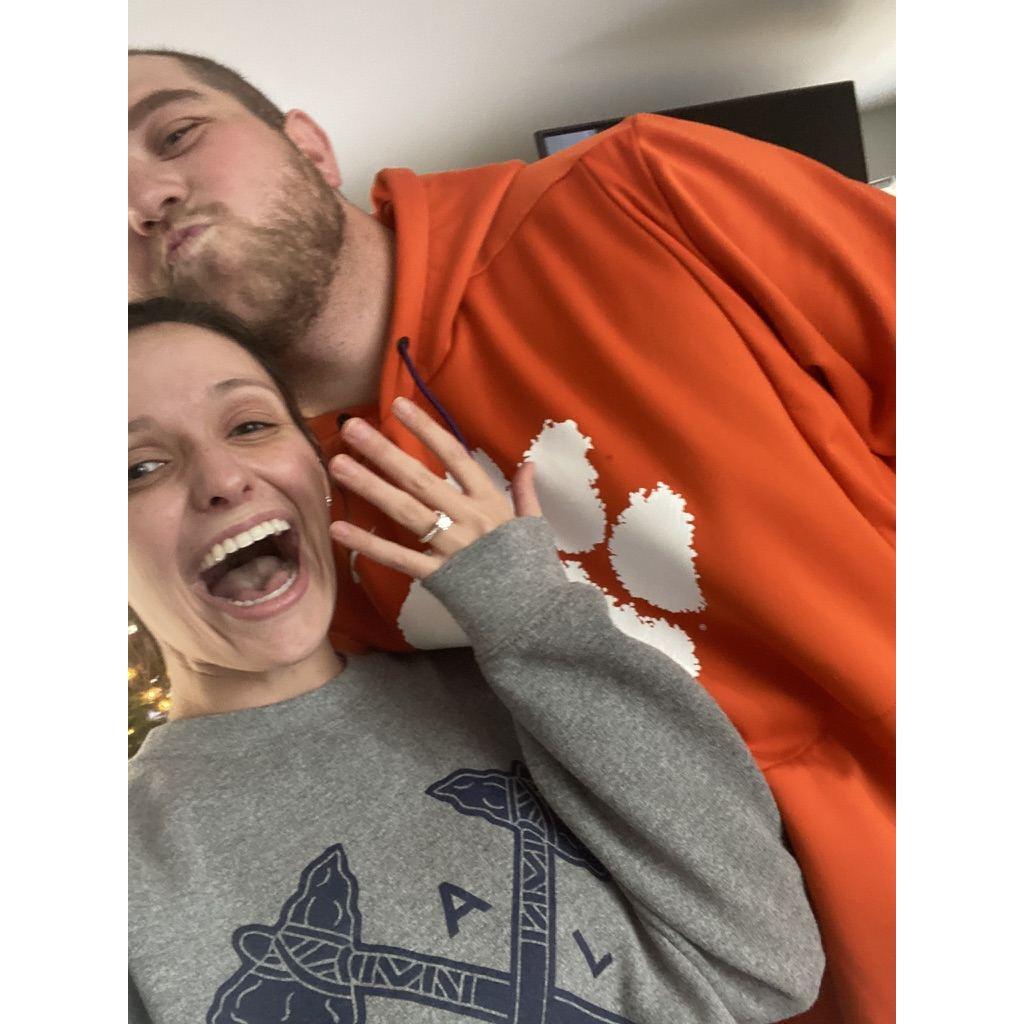 First picture as an engaged couple (Go Braves!) 
11/26/21