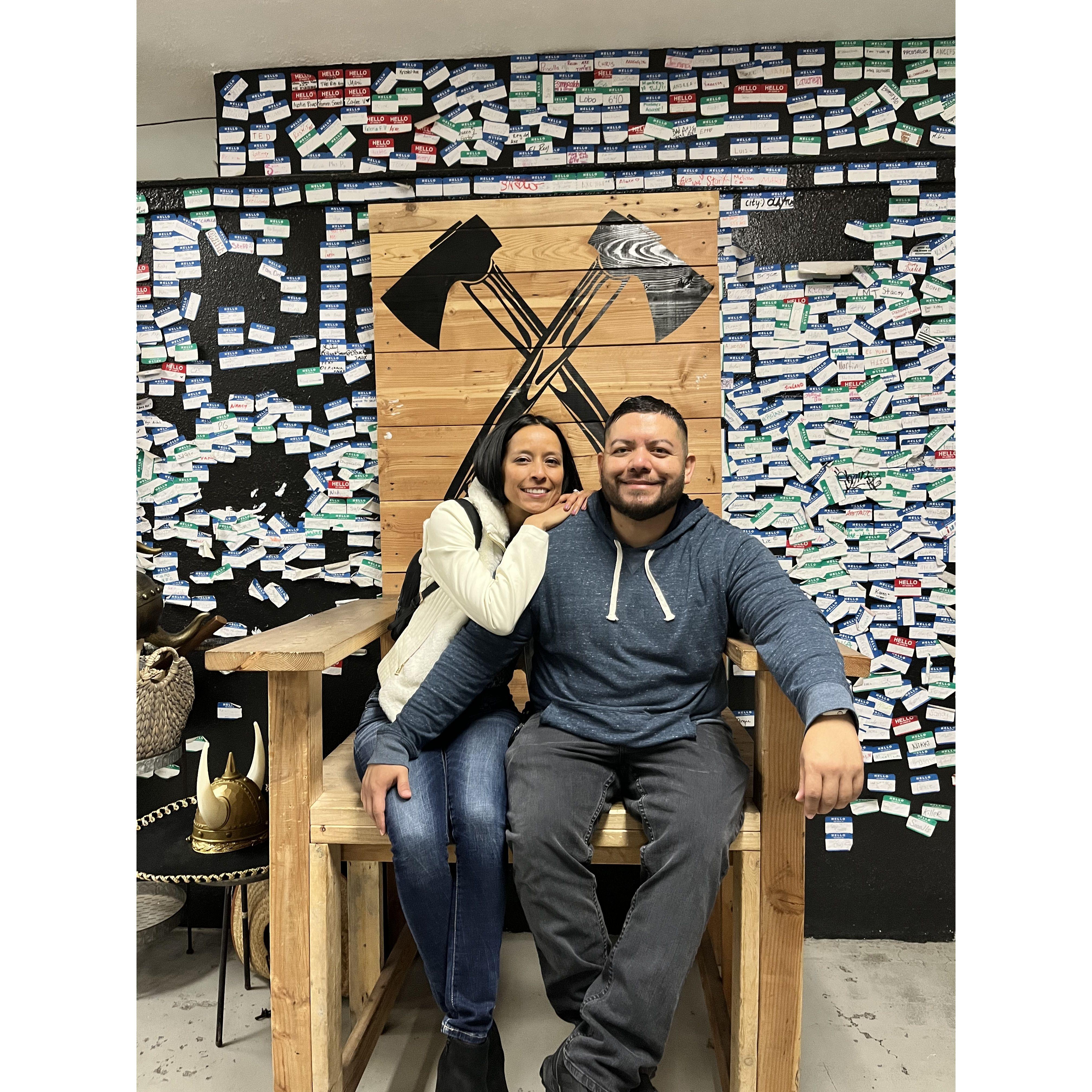 We love axe throwing for a date night.