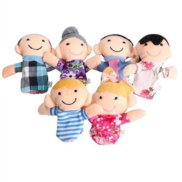 Mini Grandparents, Cloth Velvet Puppets, Finger Puppet Set, 6 People Family Members Finger Puppets Set, Story Time, Party Favors for Boys Girls Birthday Gifts Stocking Stuffers (6 Piece)