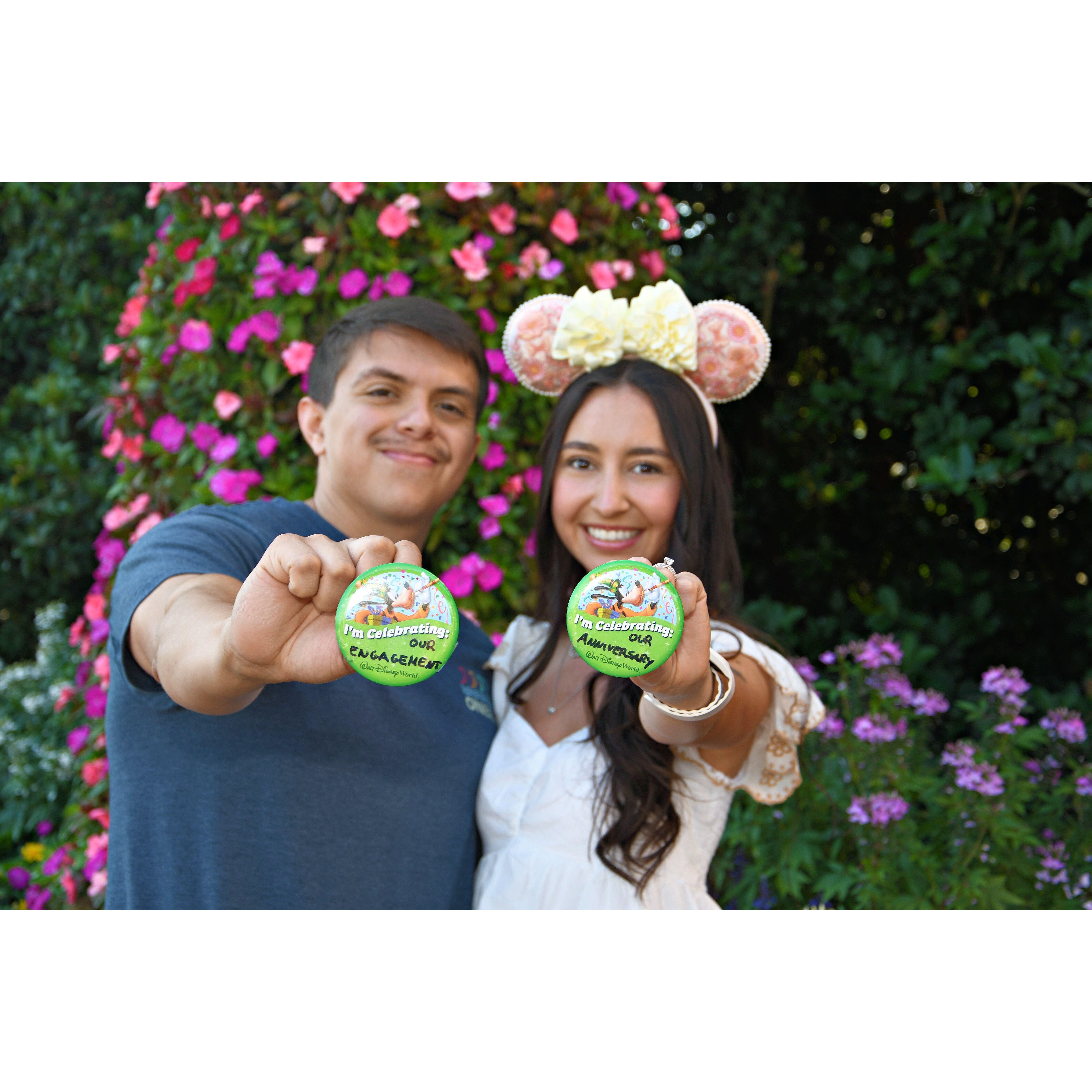 Celebrating our engagement and anniversary at Disney