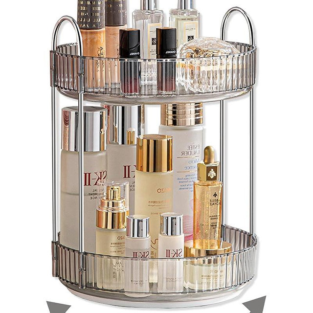 Asayuee 360 Rotating Makeup Organizer for Vanity,Bathroom Countertop Organizer Spinning Perfume Organizer,Dresser Vanity Organizer