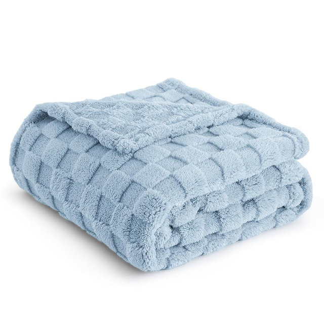 Bedsure Sea Blue Fleece Blanket for Couch - Super Soft Cozy Blankets for Women, Cute Small Blanket for Girls, 50x60 Inches