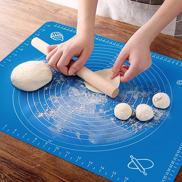 OKeanu Silicone Baking Mat with Measurements, Pastry Rolling Mat, Cooking Mat Professional Non Stick Liner for Making Cookies, Macarons,Bread and Pastry(16"x20")