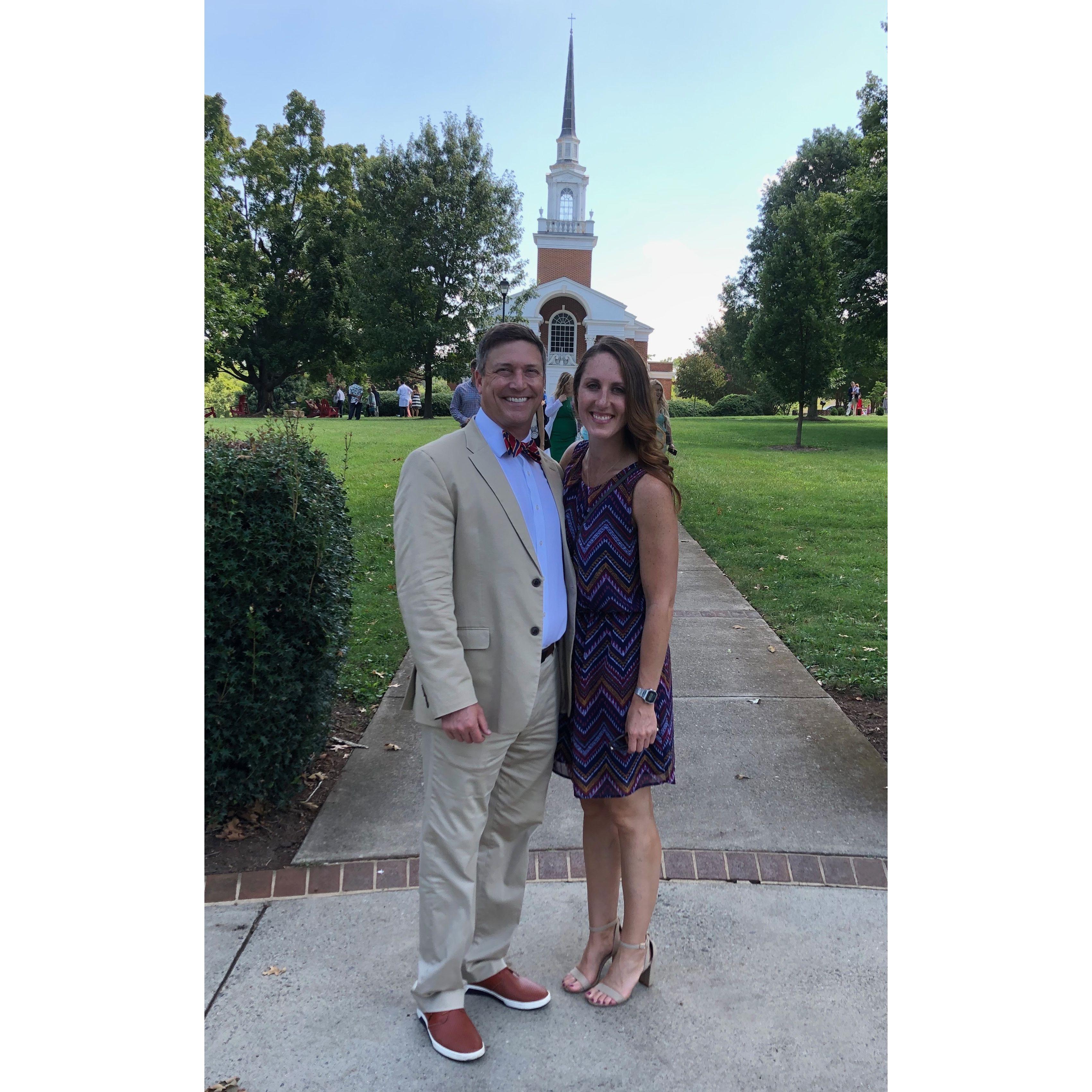 Sharon's whitecoat graduation from Lynchburg Univ.