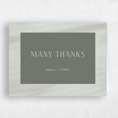 Dark Sage, Green Wedding Thank You - Pinellas Type
