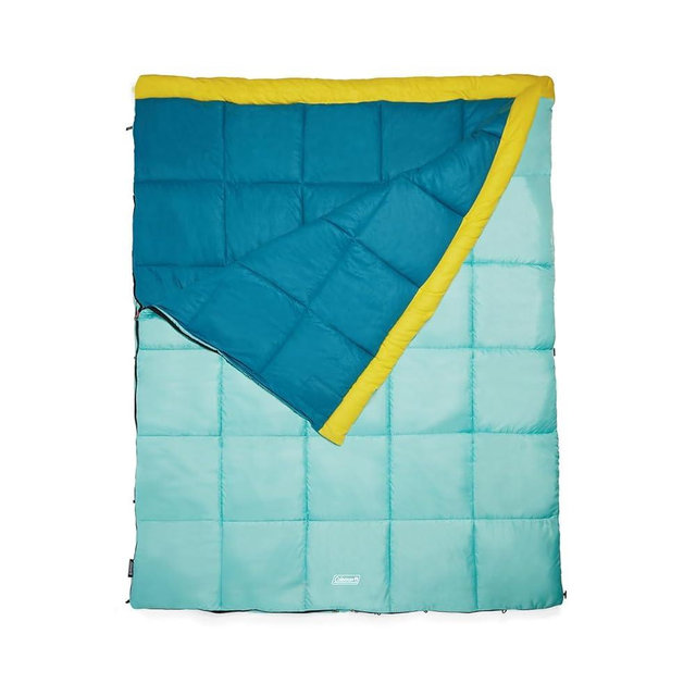 Coleman Flatlands 30°F/35°F/40°F/45°F/50°F Sleeping Bag with Big & Tall & Double Bag Options, Made from 100% Recycled Material, Cool Weather Sleeping Bag Great for Camping, Backpacking, Sleepovers