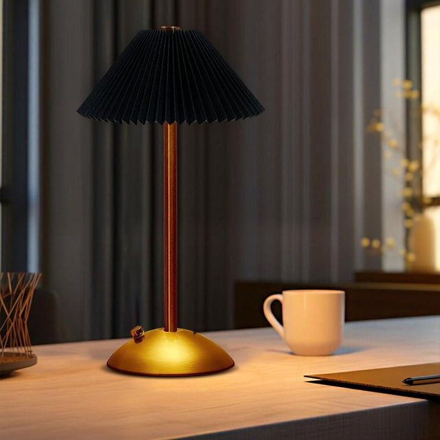 EJFOIEJ Portable LED Table Lamp with Touch Sensor, 3 Color Touch Control Rechargeable Lamp,3-Levels Brightness Metal Desk Lamp, Night Light (Black)