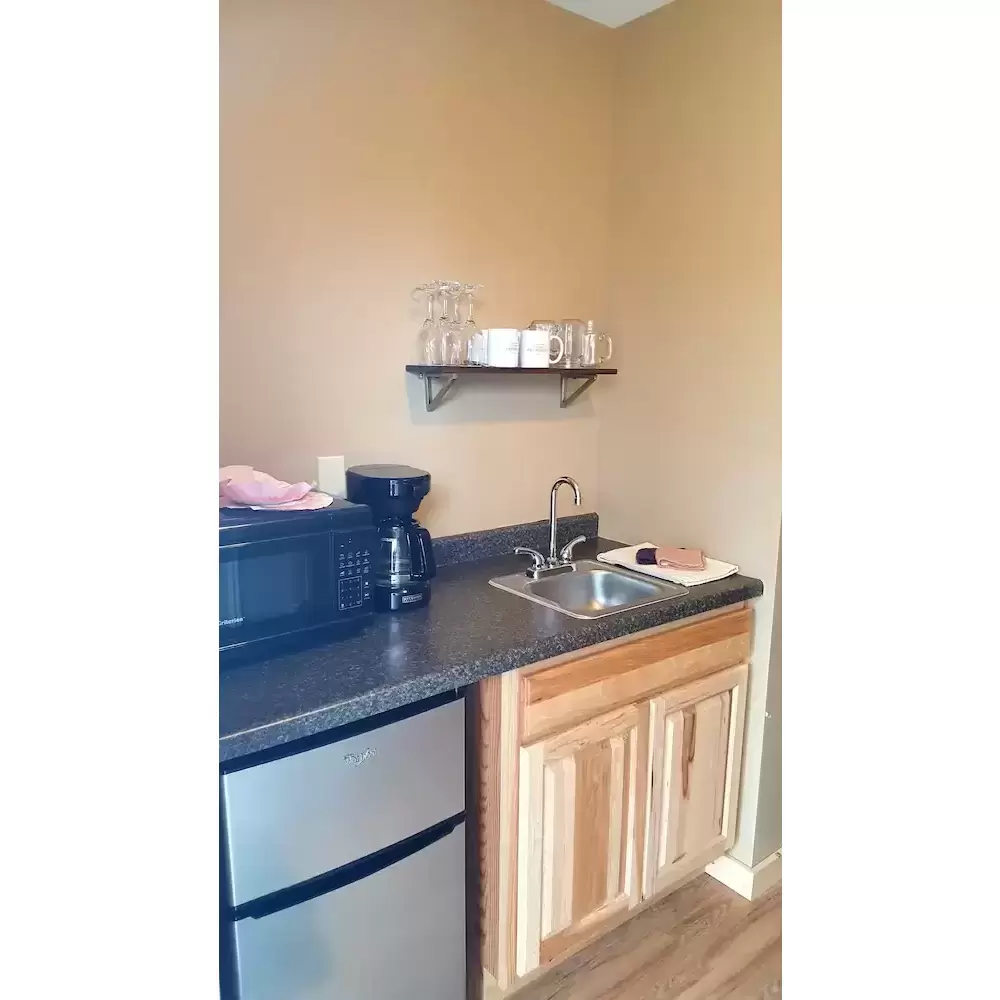 Kitchenettes inside each place, grills outside