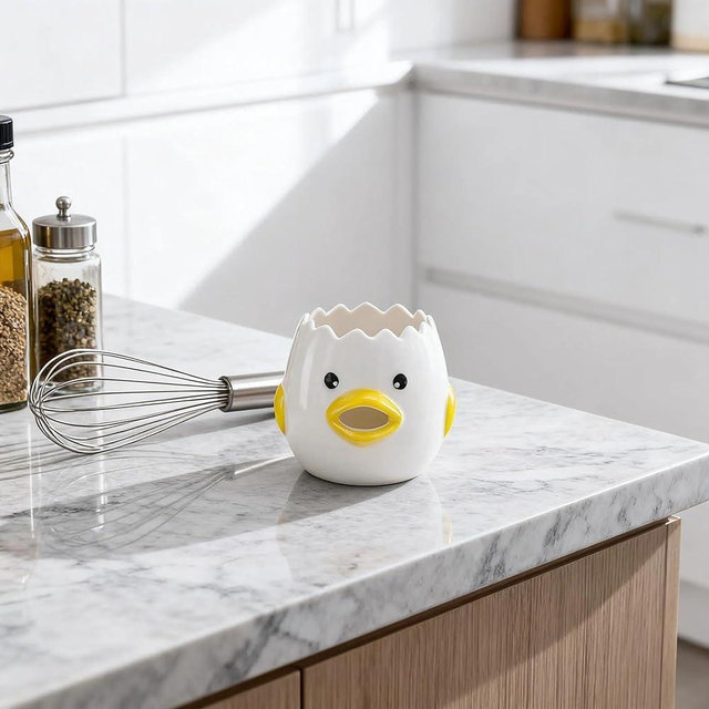 Ceramic Egg Separator, Novelty Chick Kitchen Gadget-Effortlessly Separate Yolks for Baking, Cooking, or Breakfast with This Fun and Adorable Ceramic Tool