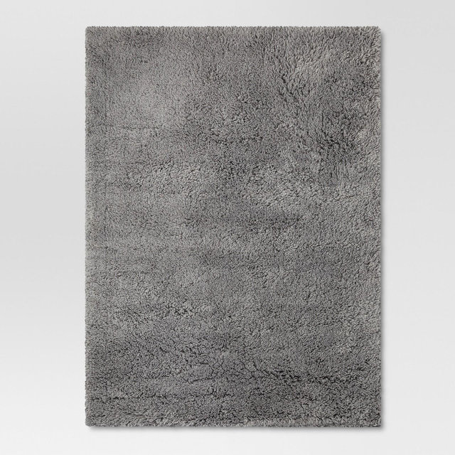 4'x5'6" Plush Shag Washable Accent Rug Gray - Room Essentials™