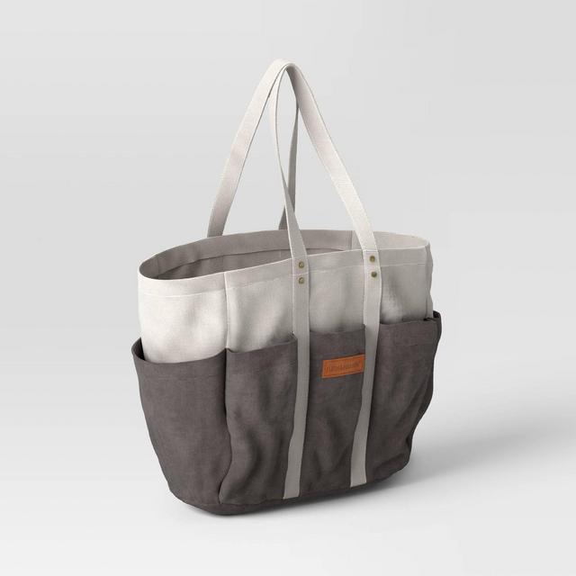 16oz Canvas Gardening Tote Gray/White - Smith & Hawken™