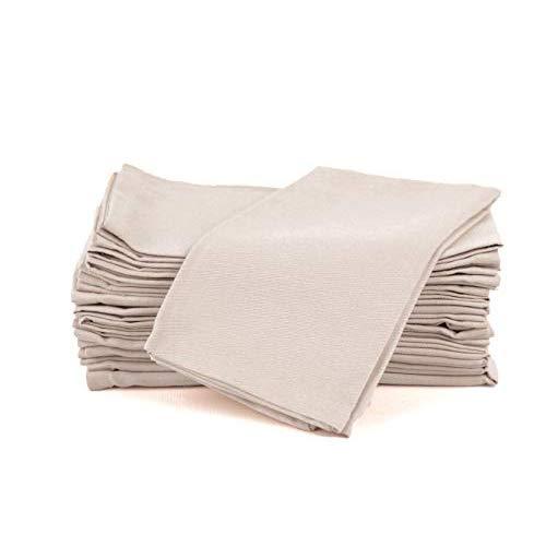 Amour Infini Cotton Napkins | 12 Pack | 18 x 18 Inch | 100% Ring Spun Premium Cotton | Perfect for Restaurants, Events and Dinner Napkins | Highly Absorbent Cloth Napkins | Beige