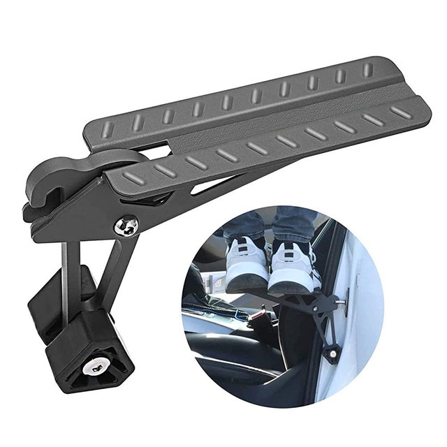 COWVIE Foldable Car Door Step Stand Pedal - Access to Vehicle's Top Roof Both Feet Stand Pedal Ladder for Most SUV Truck Jeep Black (Fit F150)