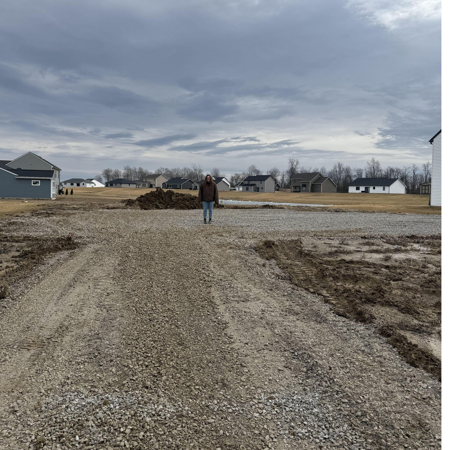 Victoria at their soon to be built home in Garrett IN