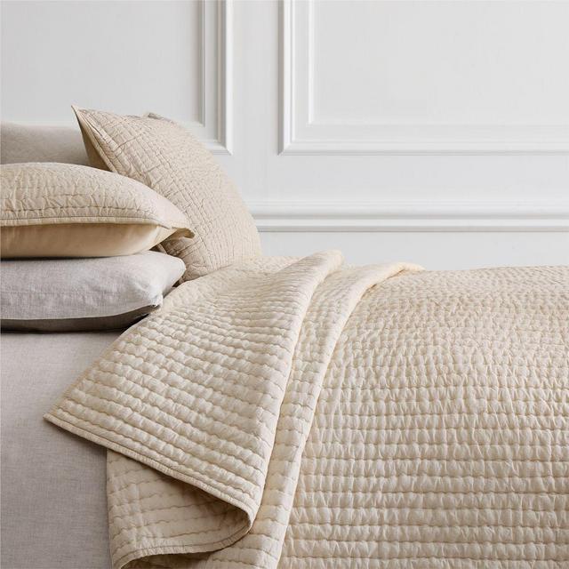 Cotton Solid Pick Stich King/Cal. King Quilt, Sand
