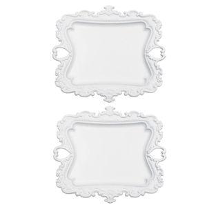 (2 PACK) Vintage Small White Ring Dish, Birthday & Wedding Gifts for Women，Wedding Ring Tray - White