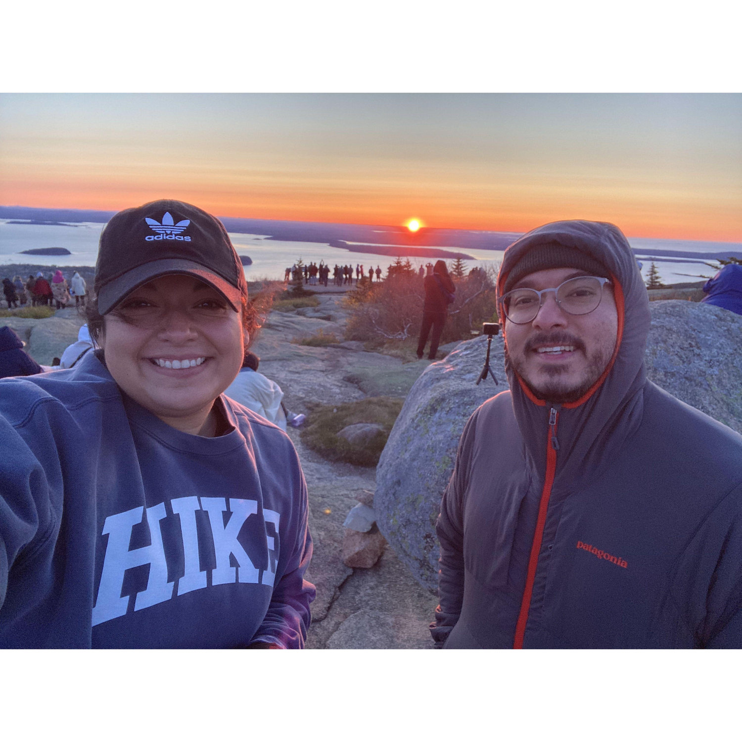 Eric's first EVER sunrise at Cadillac Mountain in Bar Harbor, Maine