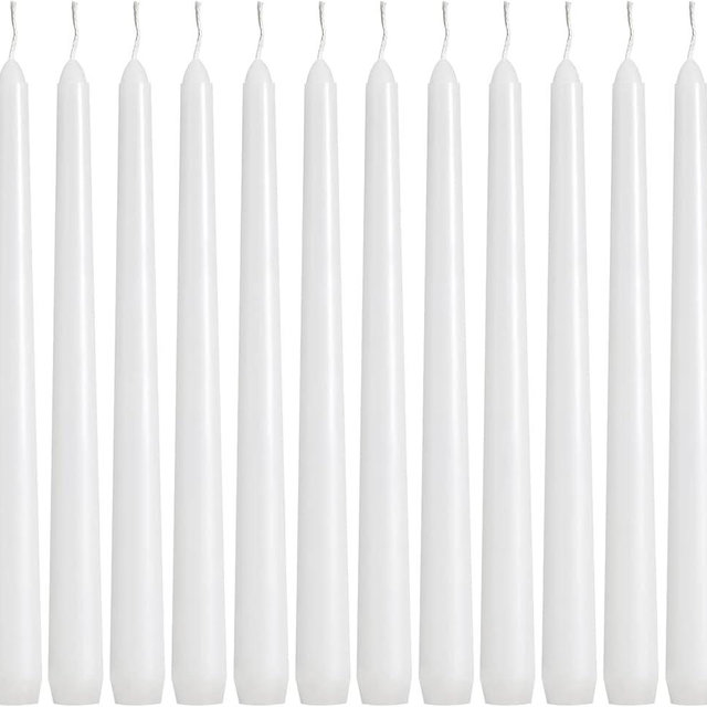 YOROXRG 36 Pack White Taper Candles, 7-8 Hours Burn Time, Unscented, Smokeless and Dripless, 0.8 x 10 Inch Dinner Candle Set for Household, Wedding, Party and Home Décor Candlesticks