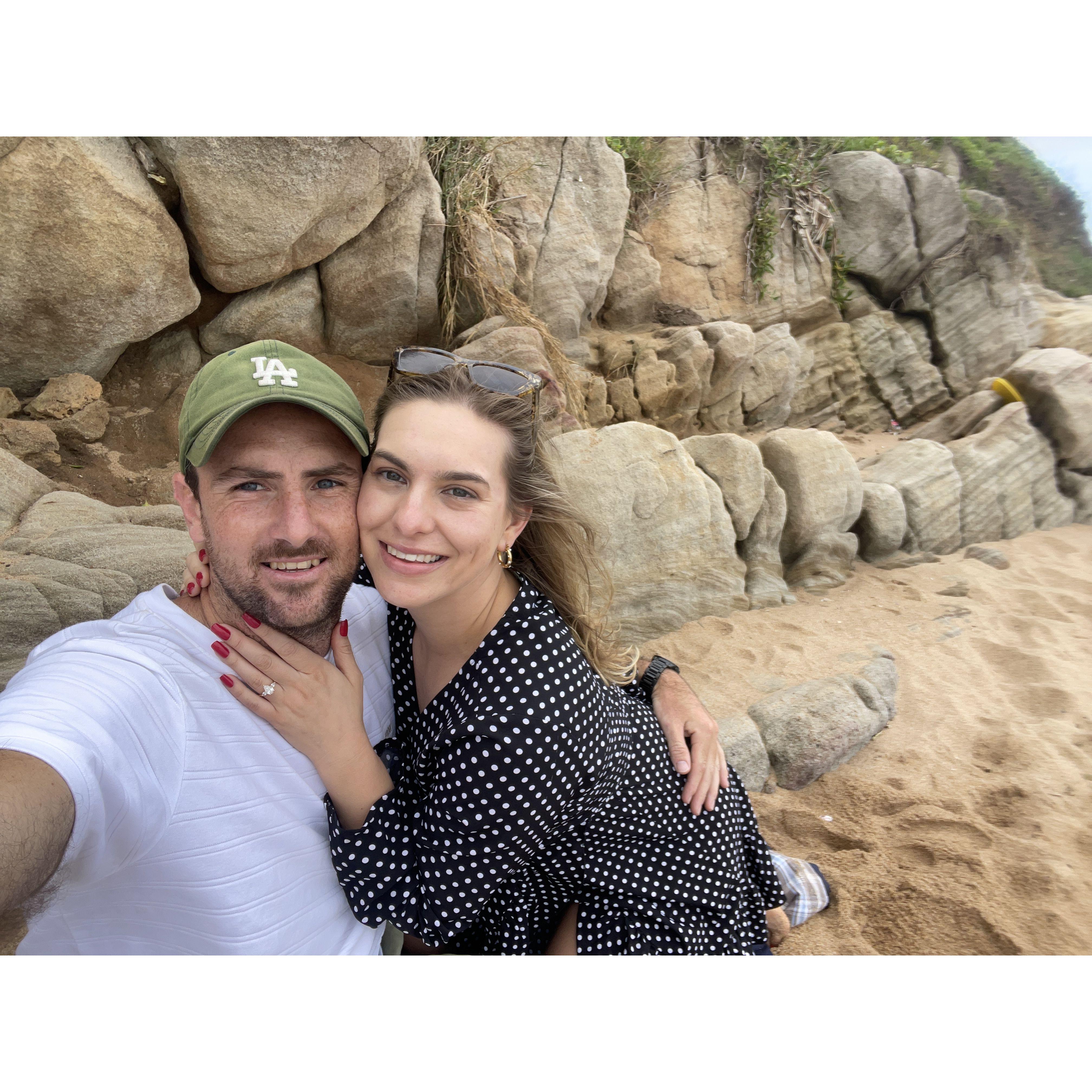 Moments after Troye got down on a sandy knee...