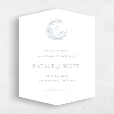 Blue Diamond Wedding Save the Date - Armoise Portrait