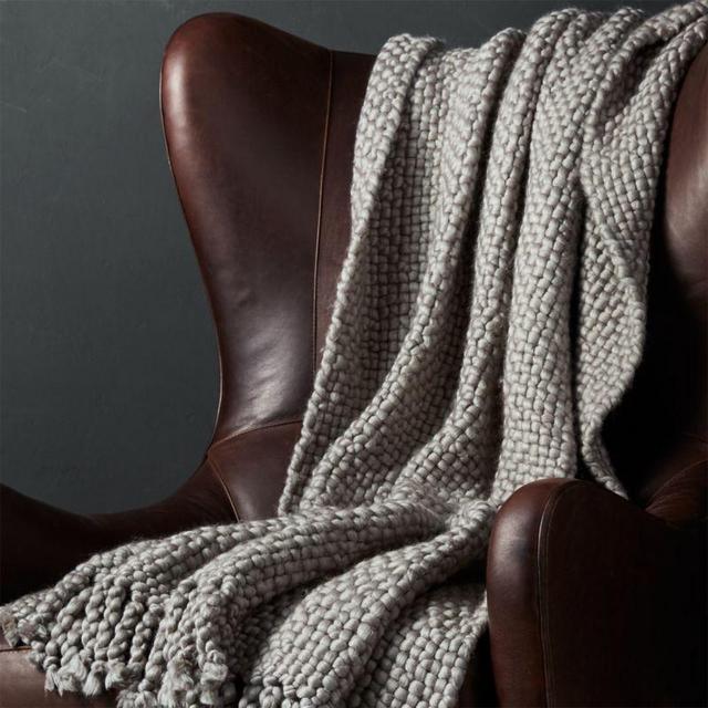 Cozy Weave Grey Throw