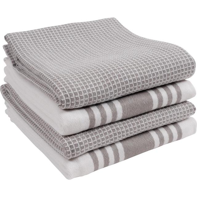 KAF Home Kitchen Towels, Set of 4 Absorbent, Durable and Soft Towels | 18 x 28 – Inches, Drizzle Light Gray