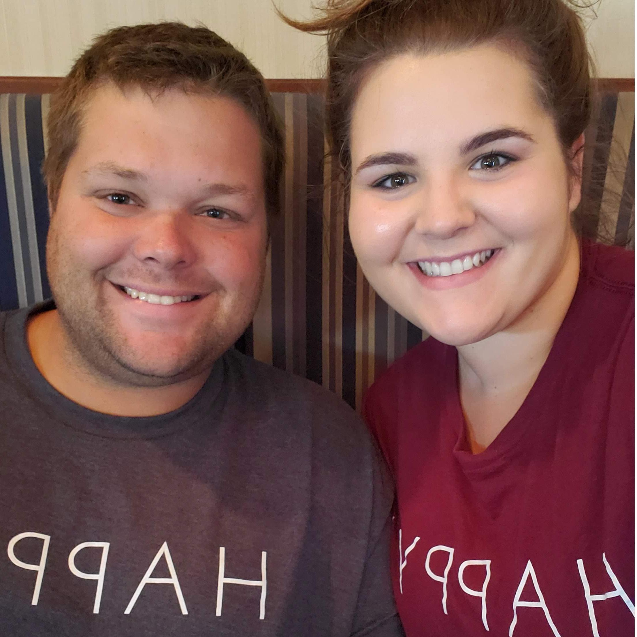 Out to lunch in our matching "Happy" shirts | 2019