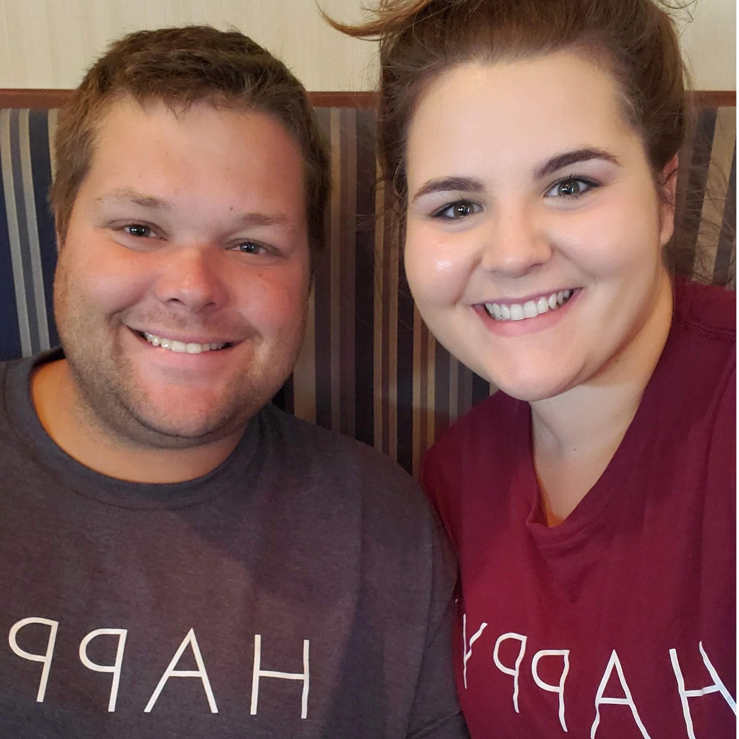 Out to lunch in our matching "Happy" shirts | 2019