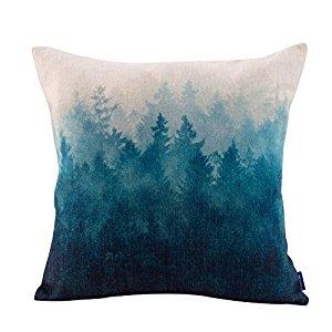 JES&MEDIS Forest Scenery Style Cotton Linen Throw Pillow Case For Home Sofa