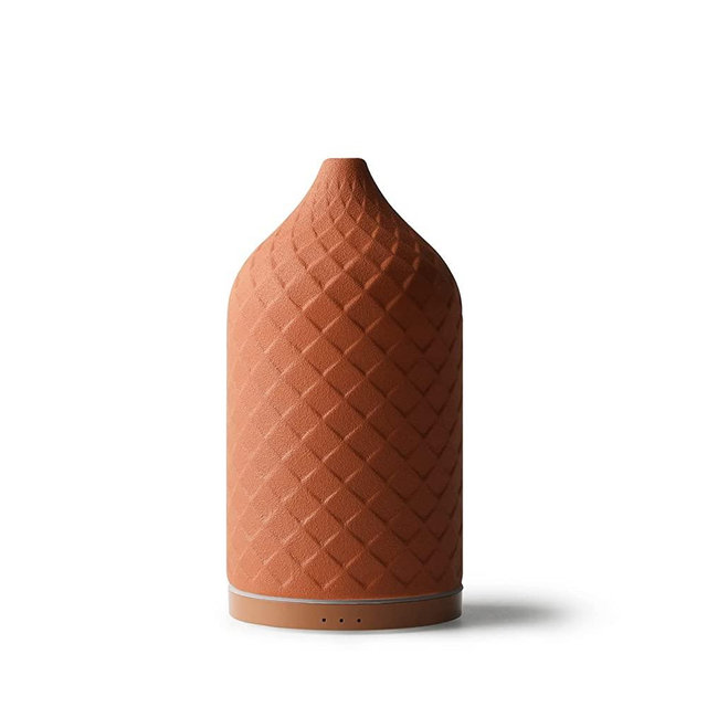 ZEIGGA LAB Essential Oil Diffusers for Large Room Ceramic Diffuser 120ml Aromatherapy Diffuser for Home Office Yoga - 4 Timers, 7 Night Lights, Auto Off Function M30 (Terracotta)