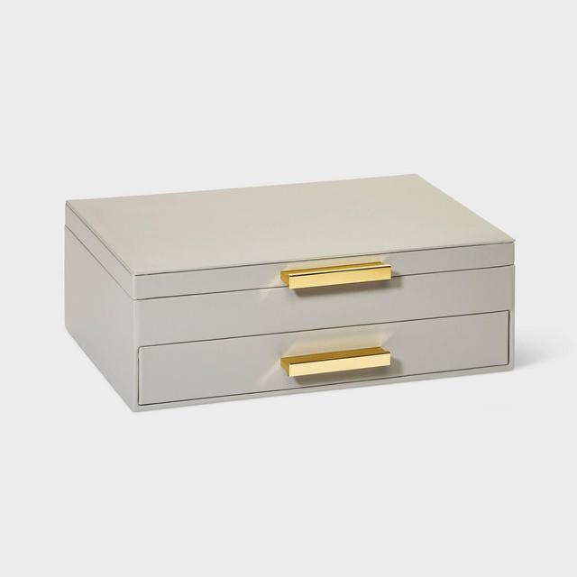 Faux Leather Jewelry Organizer - A New Day™ Gray