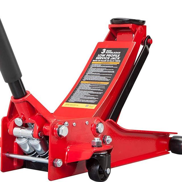BIG RED ATZ830026XR Torin Hydraulic Ultra Low Profile Heavy Duty Steel Service/Floor Jack with Dual Piston Quick Lift Pump, 3 Ton (6,000 lb) Capacity, Red