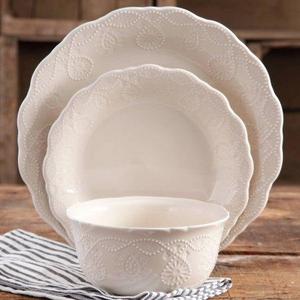 The Pioneer Woman Cowgirl Lace 12-Piece Dinnerware Set - Walmart.com
