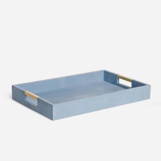 Modern Shagreen Desk Tray, Blue