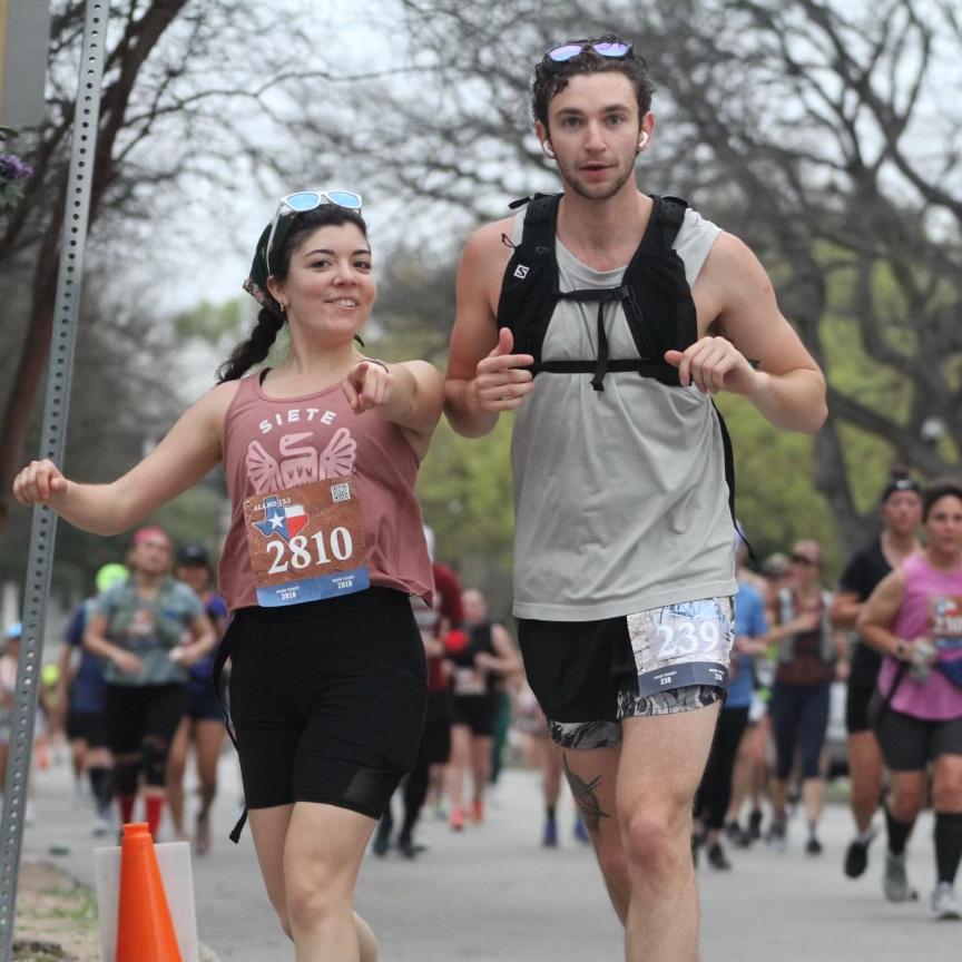 Julia completed her first half marathon, Jared completed his first full marathon - San Antonio, Texas