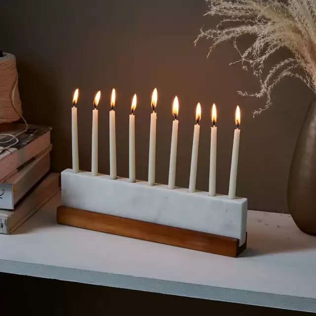 Vermont Marble & Walnut Menorah