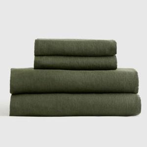 European Linen Sheet Set in Pine- King Size