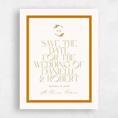 Nutmeg, Orange Wedding Save the Date - Orvieto Portrait
