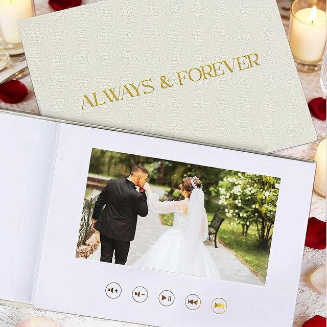 OLEEK Digital Memory Book (16GB)- Memory Wedding Book 7″ IPS HD Display- Wedding Video Book – Wedding Album Book – Memories Wedding Photo– Anniversary's Gifts – Wedding Gift