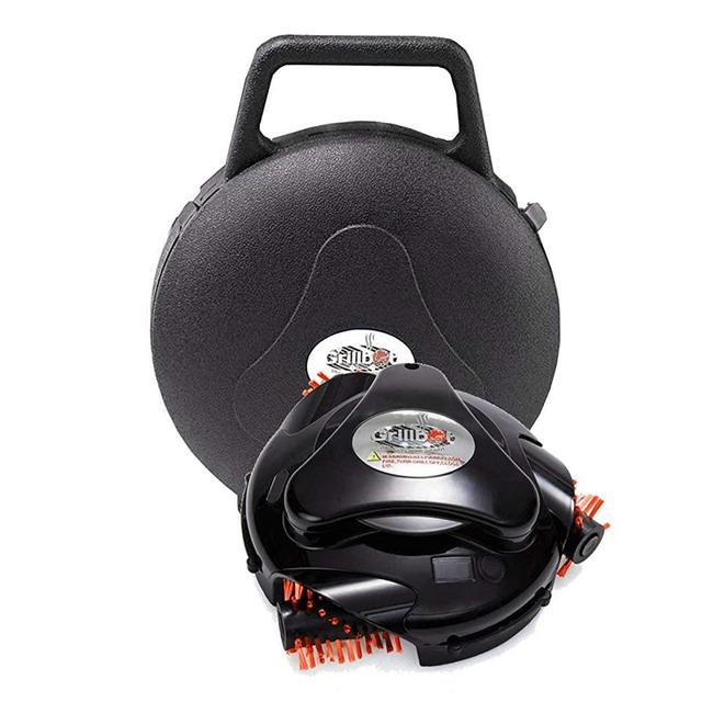 Grillbot Automatic Grill Cleaning Robot with Nylon Brushes and Carrying Case - BBQ Grill Cleaner - Grill Brush - Grill Scraper - BBQ Accessories (Black)