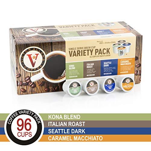 Flavored & Unflavored Coffee Variety Pack for K-Cup Keurig 2.0 Brewers, 96 Count Victor Allen’s Coffee Single Serve Coffee Pods