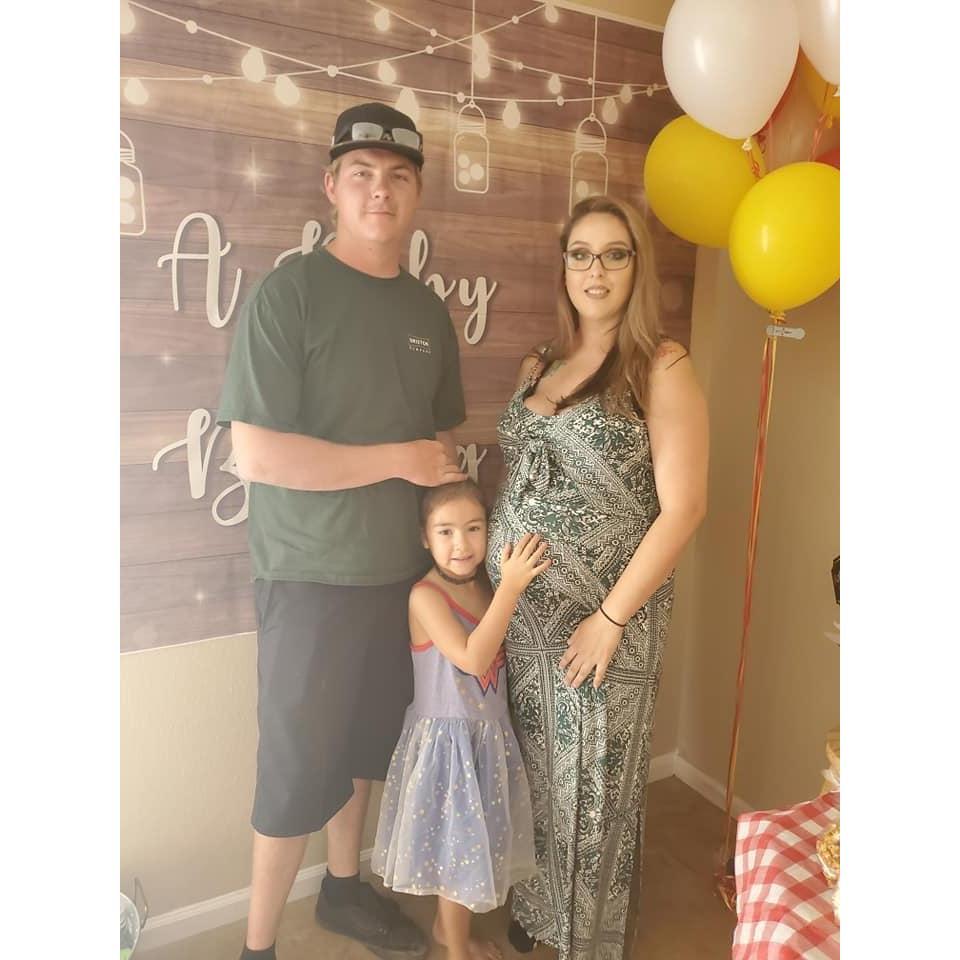 At our baby shower with Remington