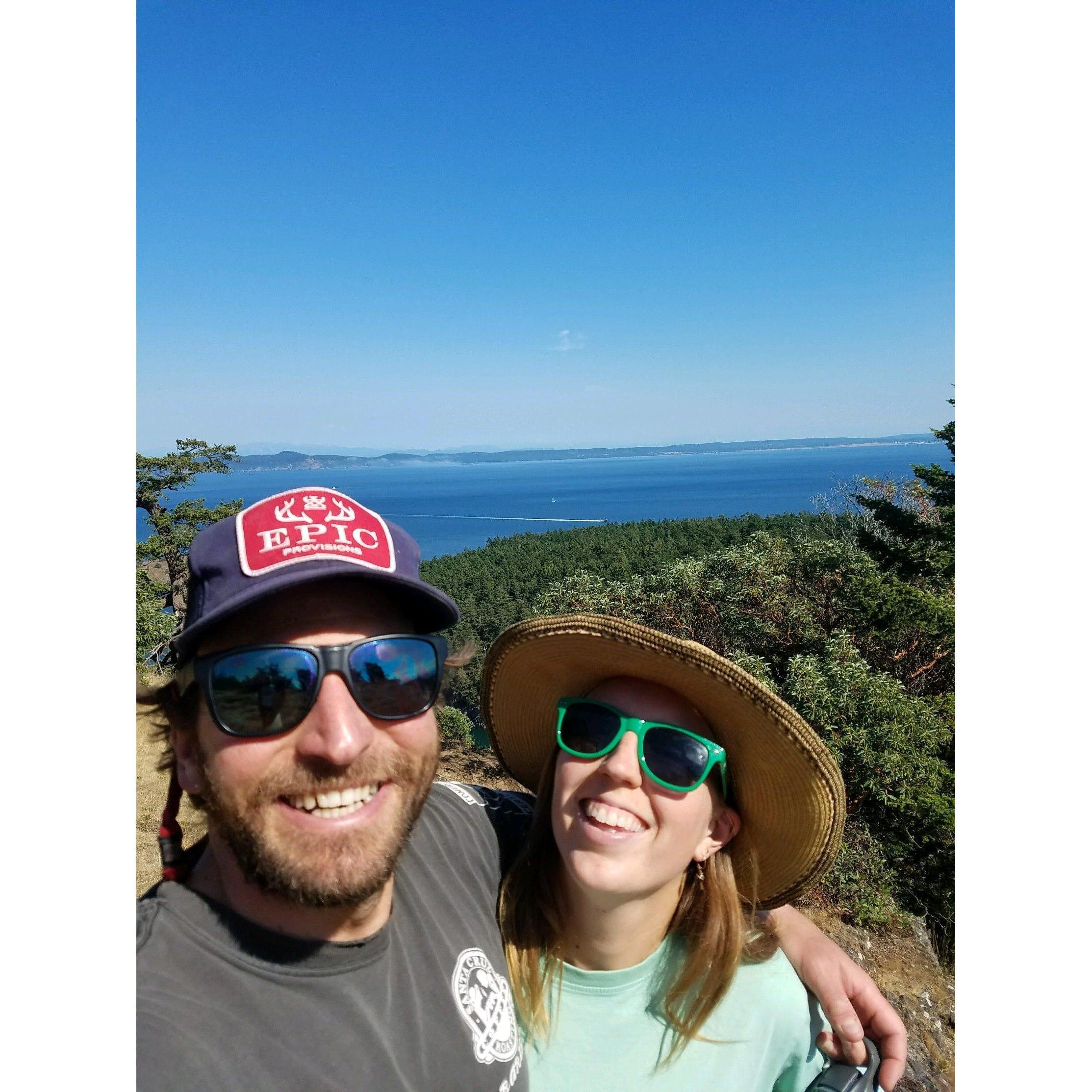 Hiking up Chadwick Hill on Lopez Island, WA