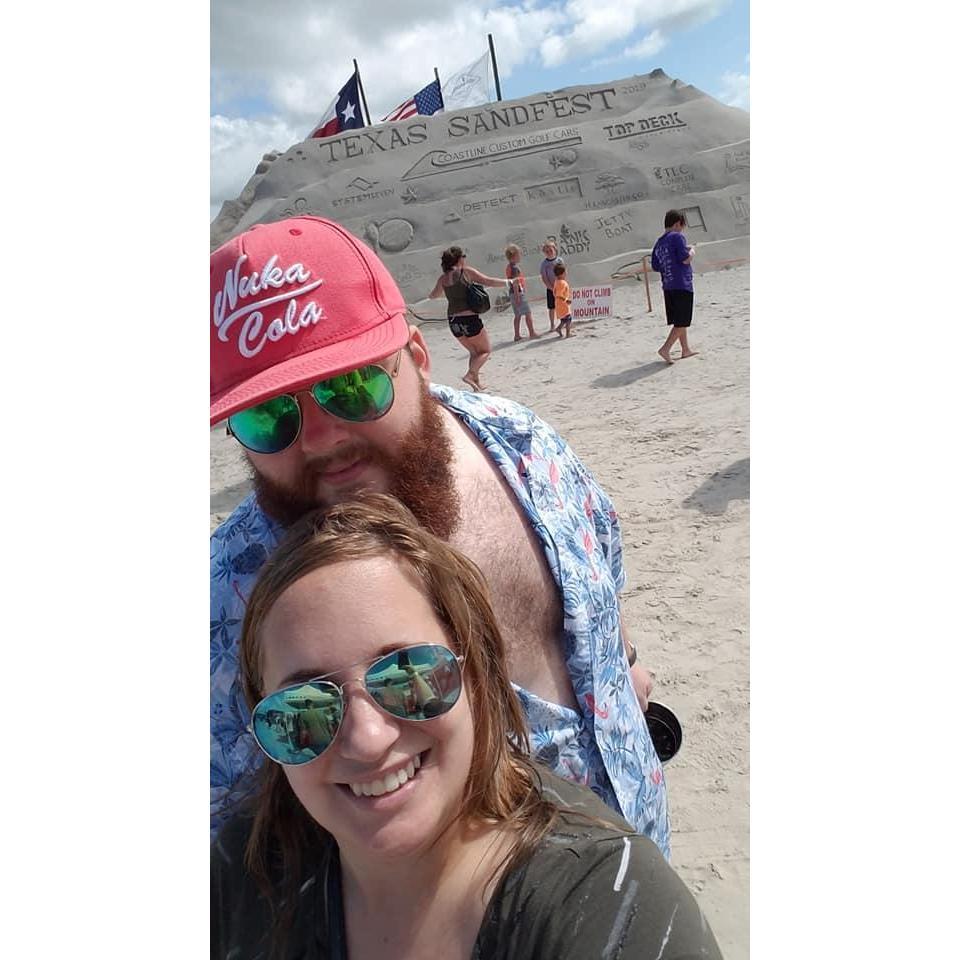 The day he proposed! We went to Sandfest.