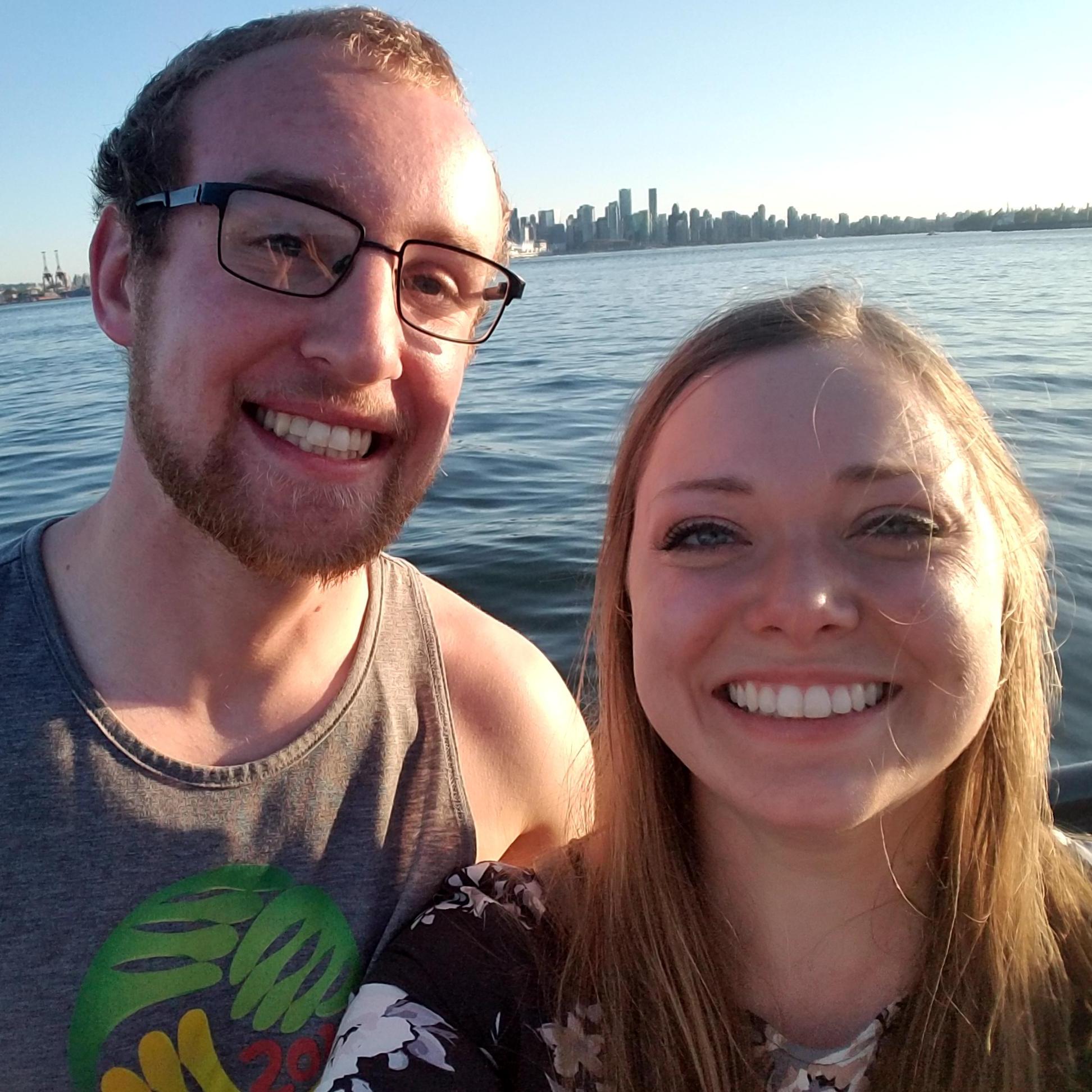 After he popped the question on the Vancouver pier!