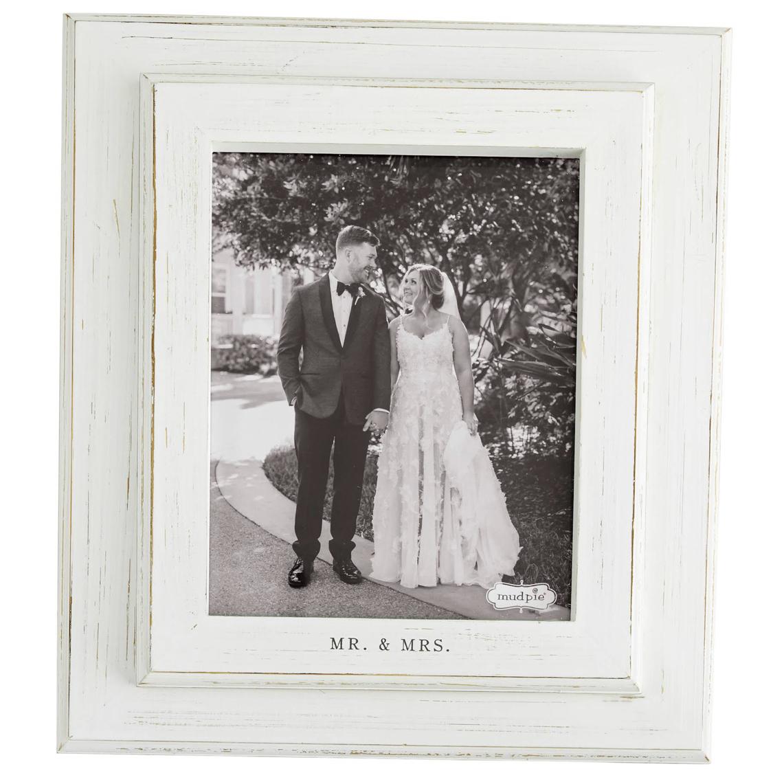 Mud Pie® "Mr. & Mrs." 8-Inch x 10-Inch Picture Frame in White Wash