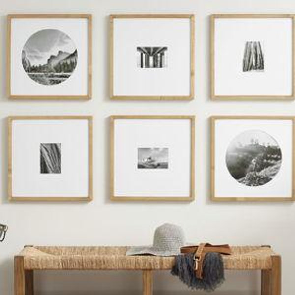Wood Gallery Frames - 25x25 - 25"x25" (8"x10", 20" Round Opening) - Natural