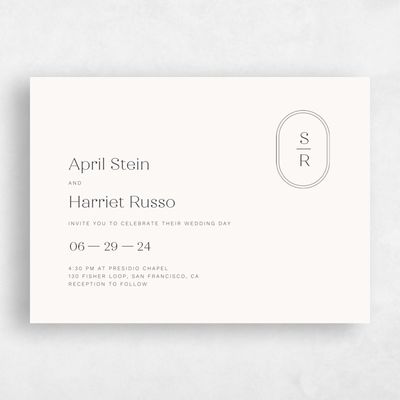 White Landscape Wedding Invitation - Bridgetown Corner