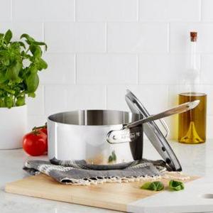 All-Clad - Stainless Steel 3 Qt. Covered Saucepan