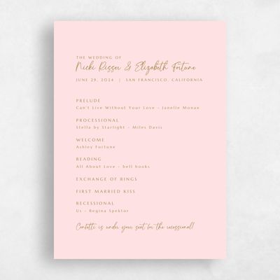 Soft Pink Wedding Program - Mondelli